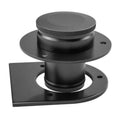 Black remote fuel tank filler neck assembly with textured cap and weld-on bracket