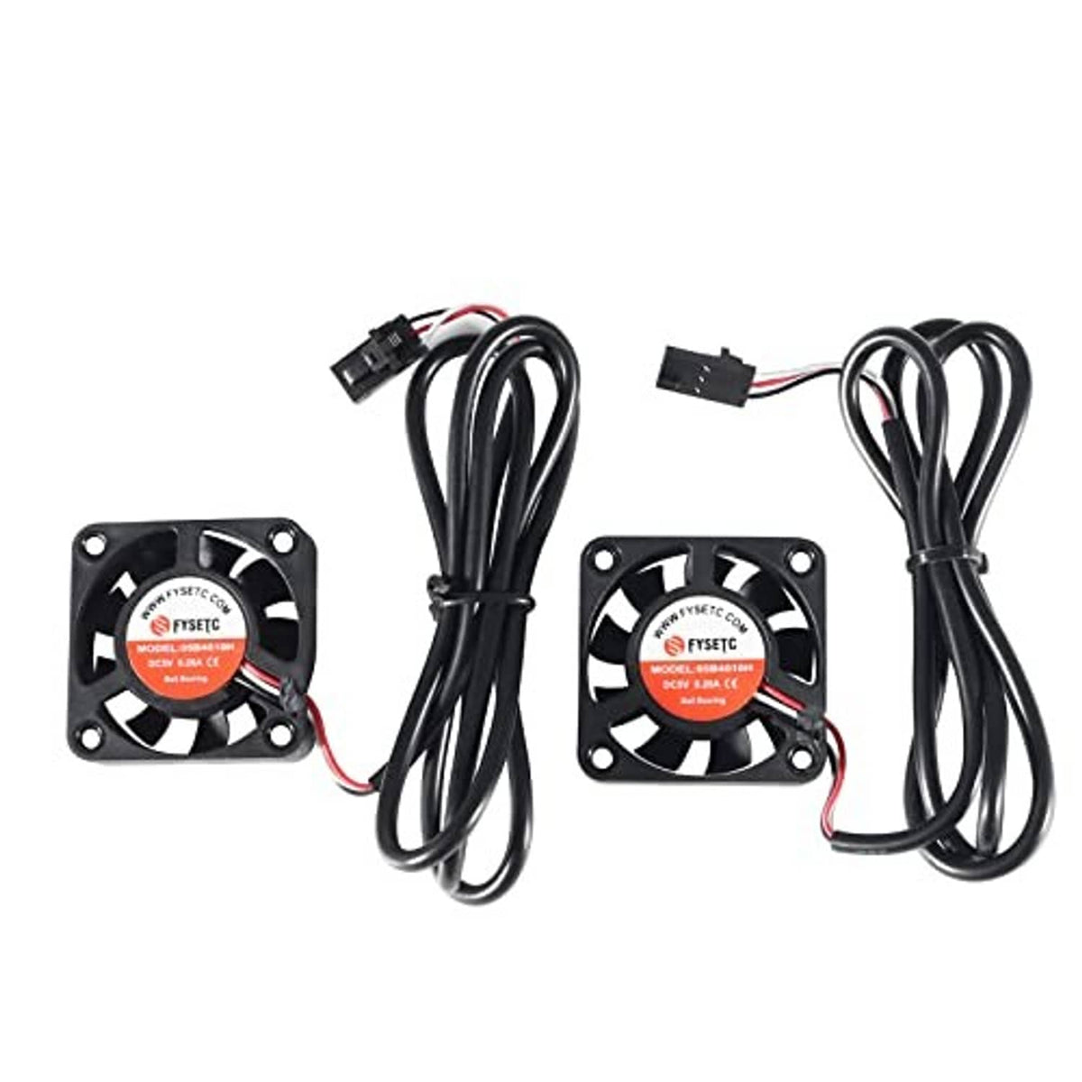 Dual square cooling fans with black housings and bundled power cables
