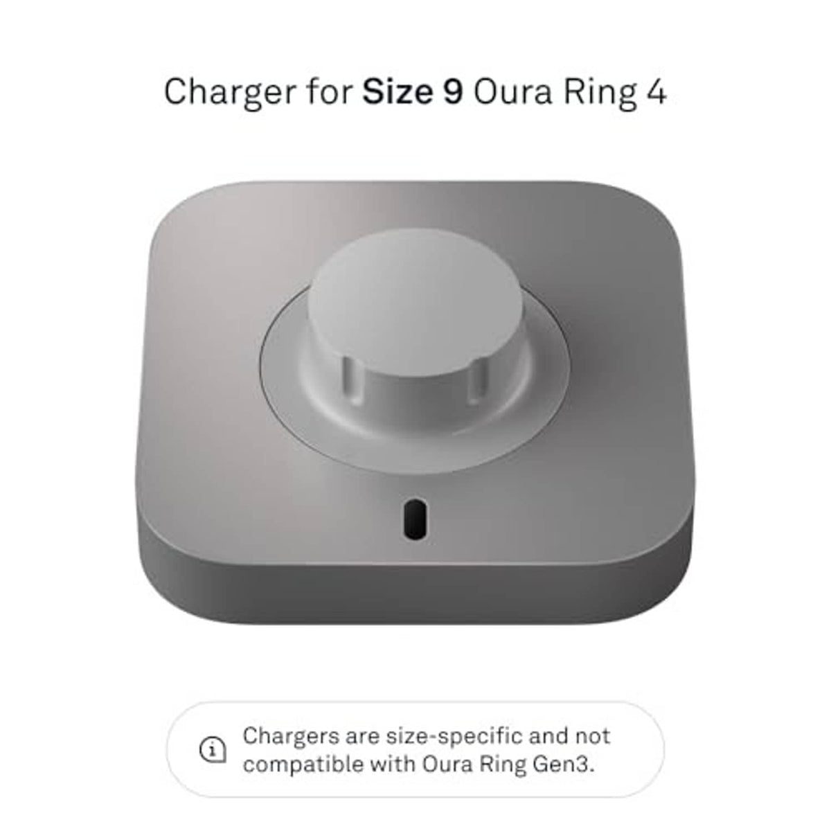 Gray charging dock with circular cradle and center opening