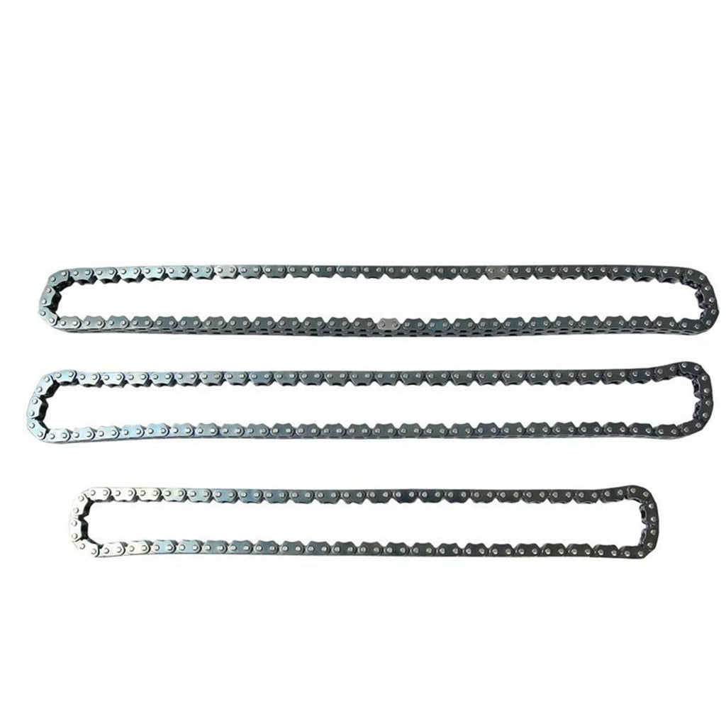Three timing chains with metal links for engine timing kit