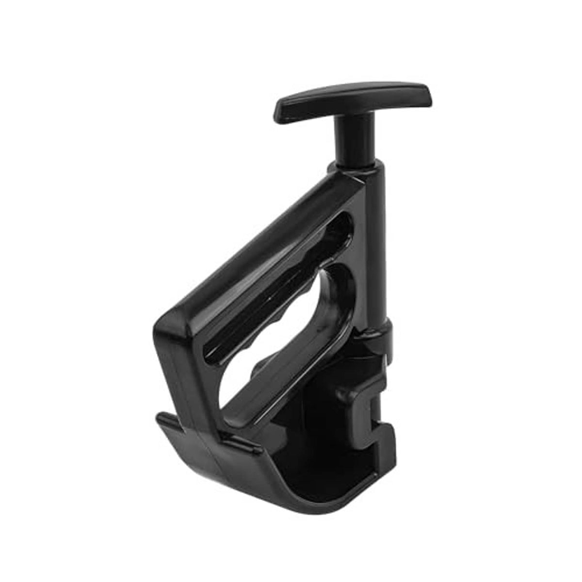 Black nylon tire bead clamp tool with pull handle, drop-center one-piece
