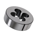 Round UNF threading die with four cutting slots, silver metal body