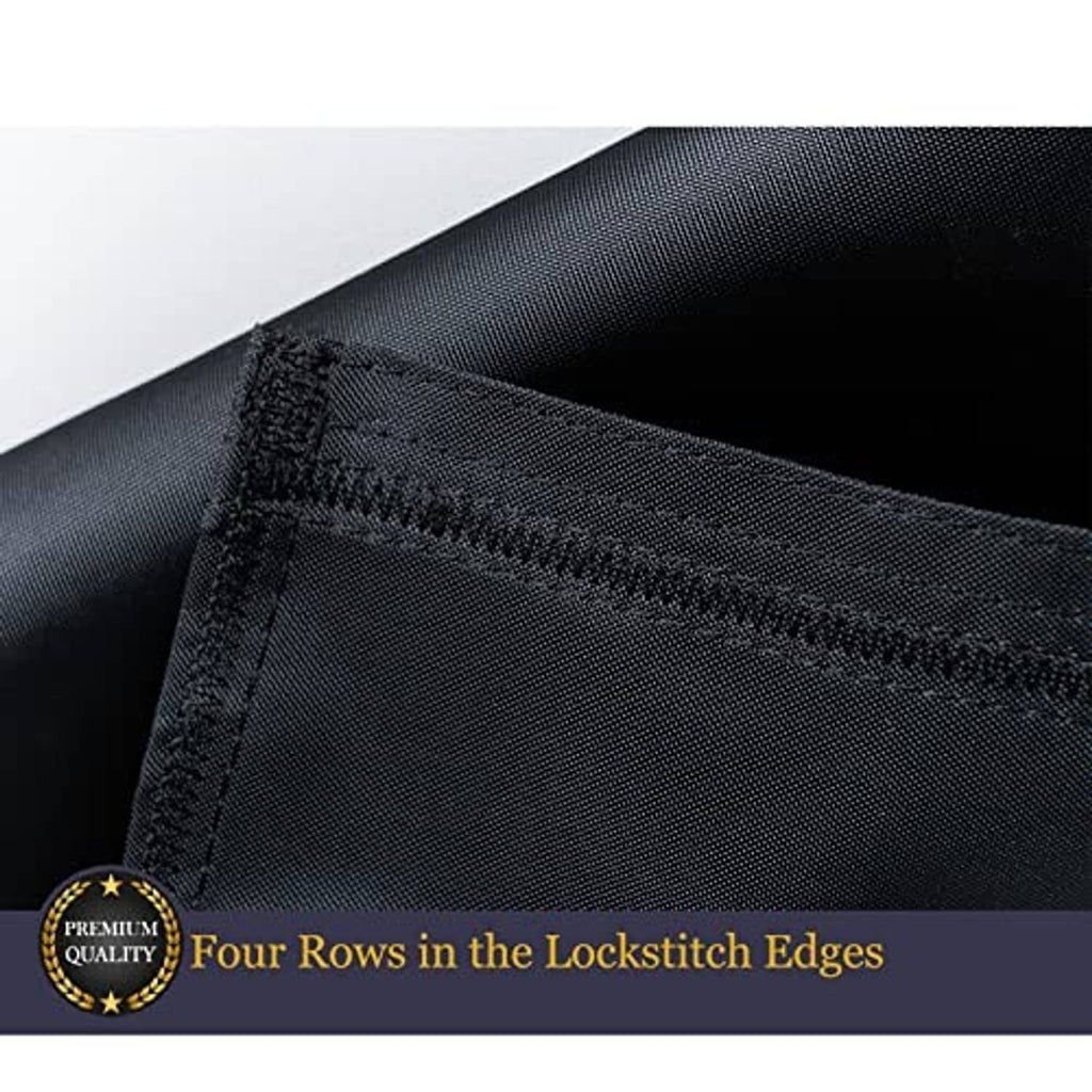 POW/MIA outdoor flag fabric close-up showing four rows of lockstitch edge stitching