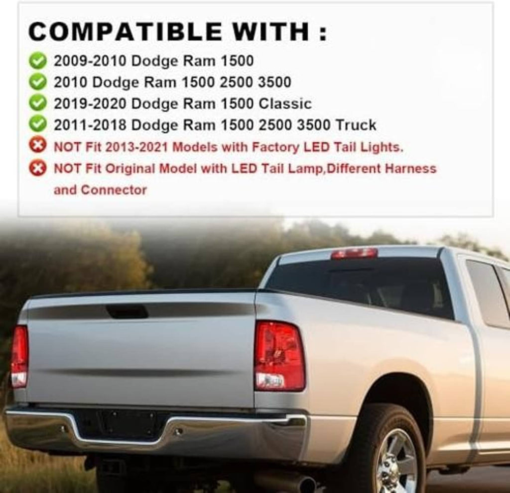 Left driver-side taillight on a pickup truck, red lens with clear lower reflector
