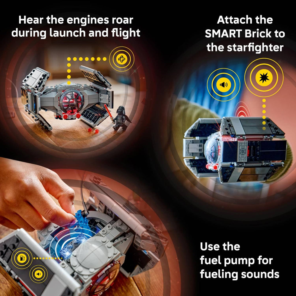 LEGO Star Wars TIE Fighter SMART Play model with fuel pump lever and minifigure pilot