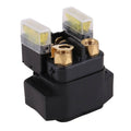 ATV starter solenoid relay assembly with black housing and two brass terminals