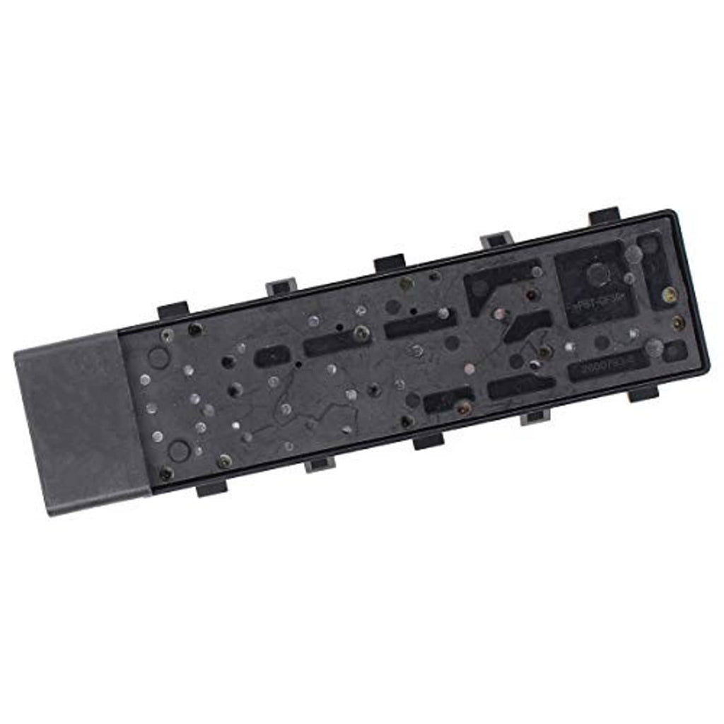 Power seat switch interior with exposed circuit board terminals and contact pads