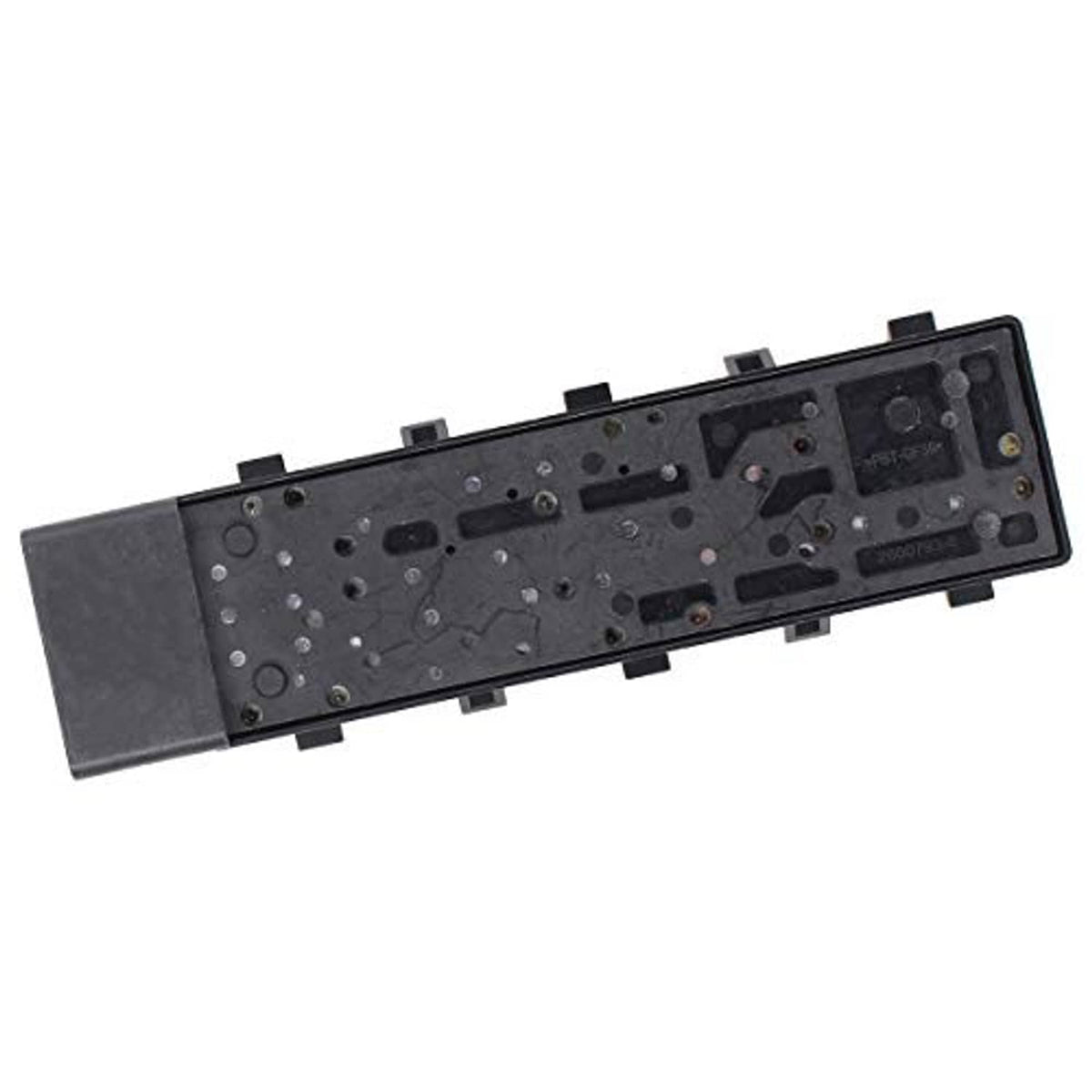 Power seat switch interior with exposed circuit board terminals and contact pads