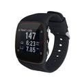 Black smartwatch replacement strap with pin-and-buckle for Polar M400/M430 watch