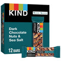 Kind dark chocolate nuts and sea salt snack bar box, 12-count with bar pictured