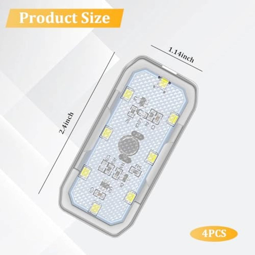 Single clear magnetic LED car ambient light with ice blue LEDs, rectangular housing
