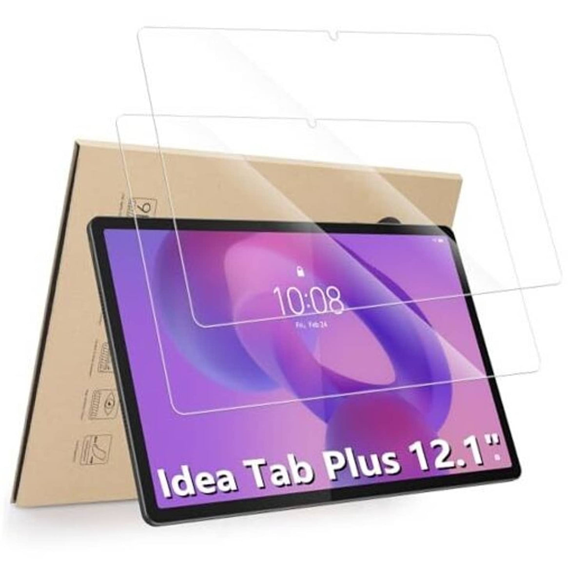 Tablet screen protector 2-pack, clear tempered glass sheets for 12.1-inch screen