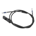Hood release cable replacement: black cable with rectangular plug and blue couplers.