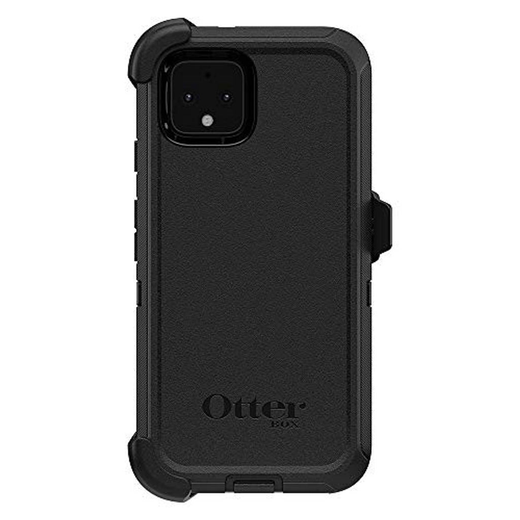 Black textured phone case with camera cutout and OtterBox logo for Pixel 4