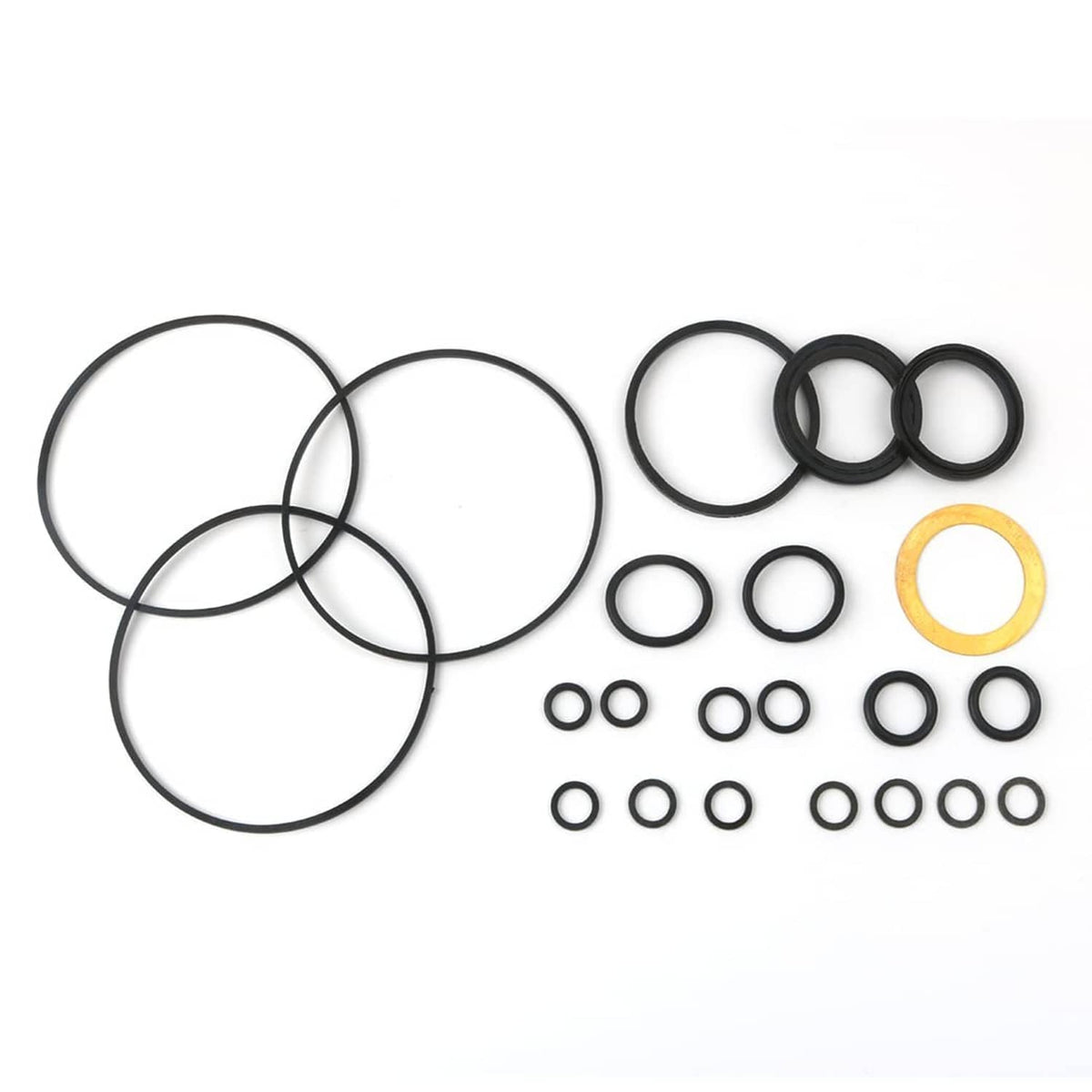 Eaton Char-Lynn hydraulic motor Buna seal kit with black seal rings and tan O-ring