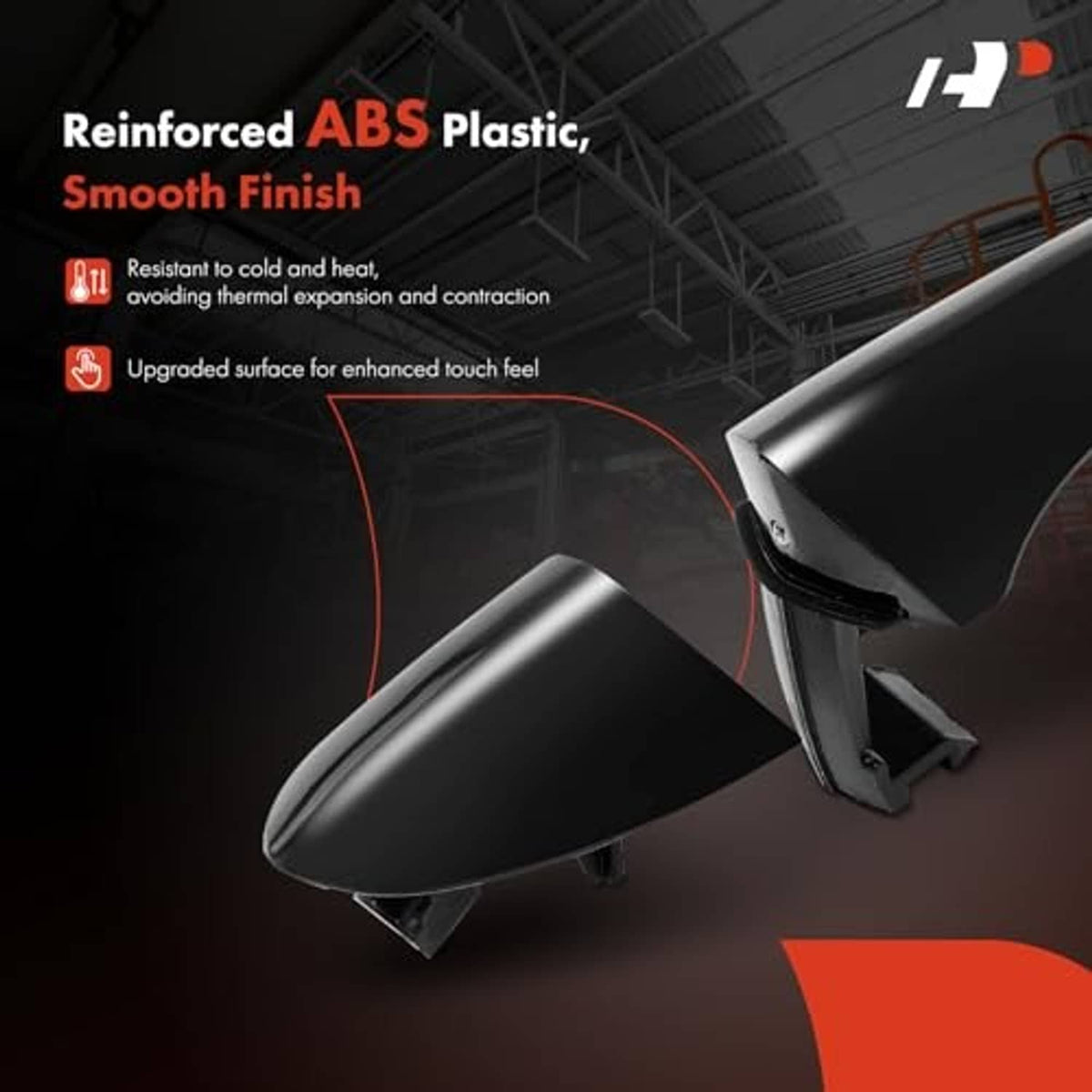 Primed black front passenger exterior door handle with mounting clips