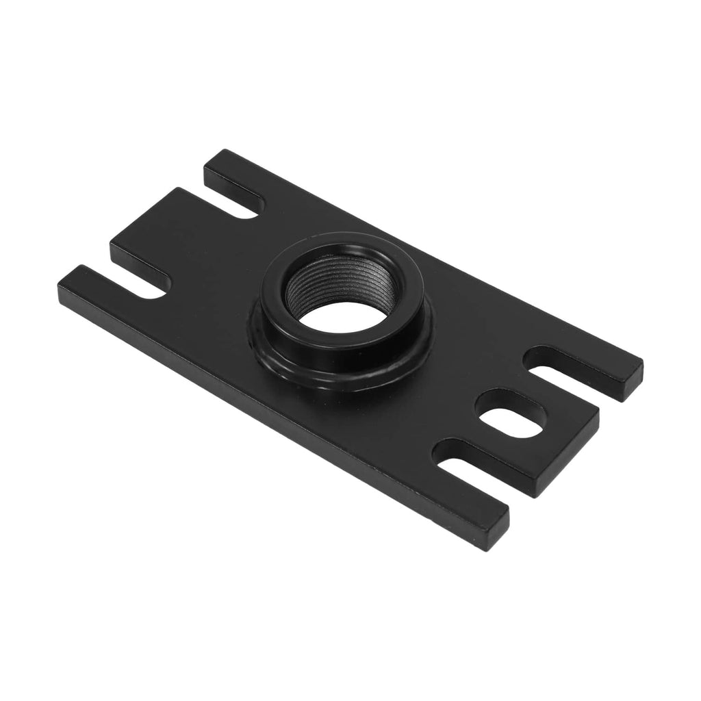 Metal alignment plate with center threaded opening and four support tabs, black
