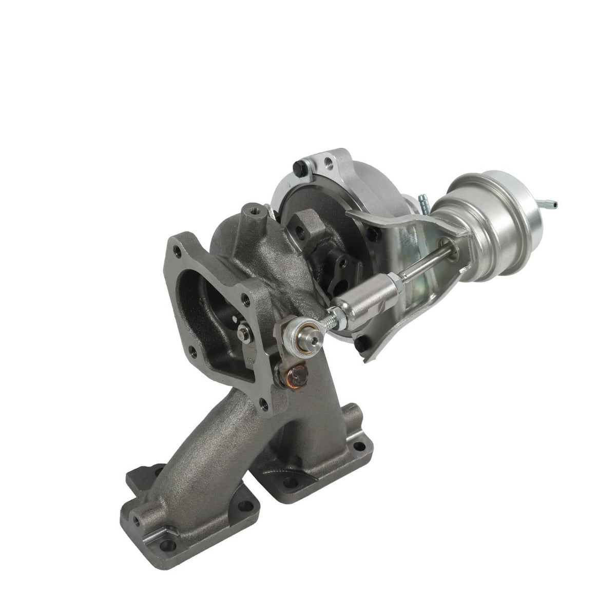 Turbocharger assembly with compressor wheel and cast exhaust housing