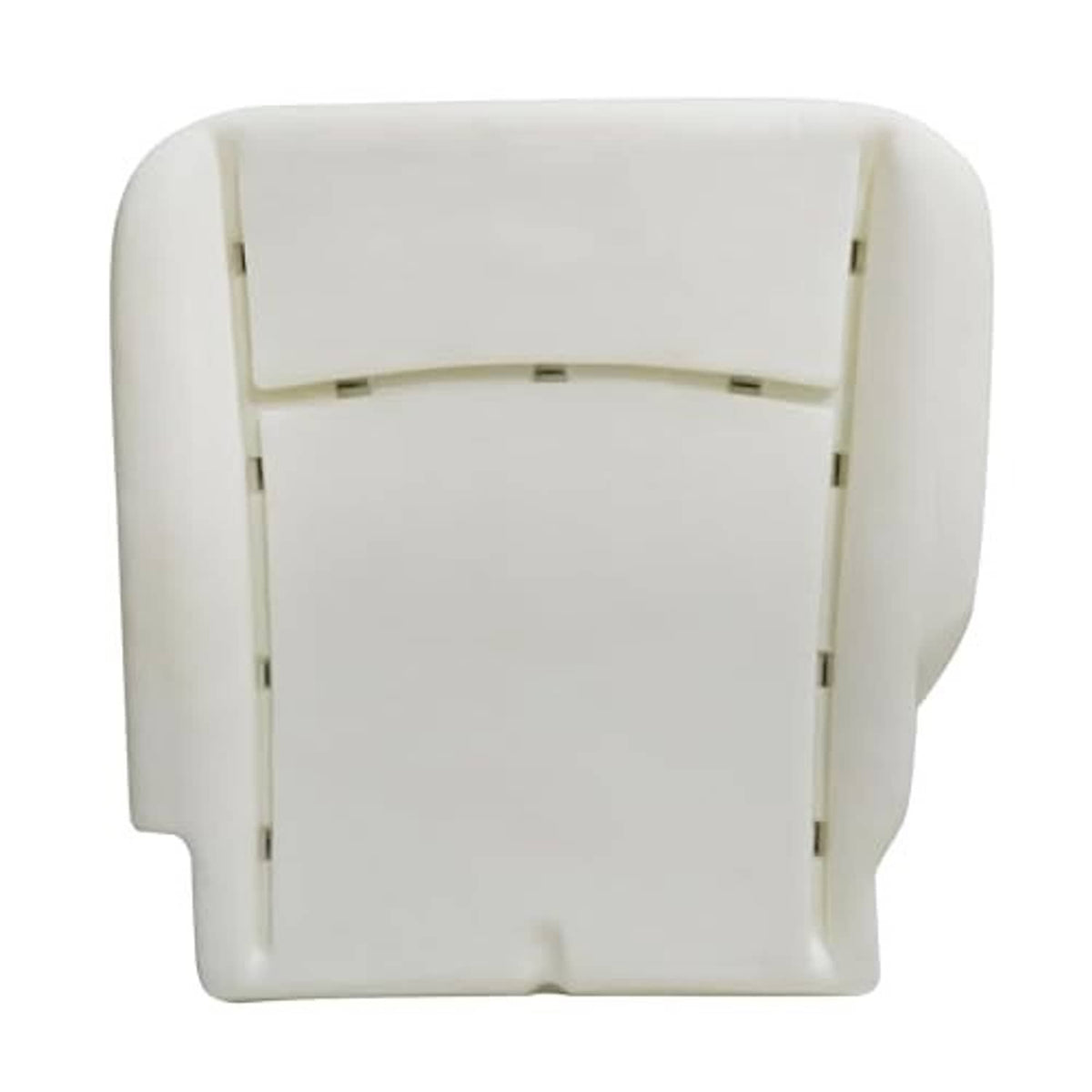 Light beige foam cushion base with molded plastic/metal mounting points