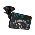 Black HUD head-up display speedometer with blue digital speed and circular gauge