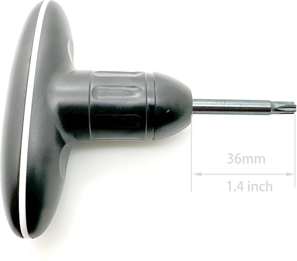 Golf torque wrench head with extended metal shaft and star-shaped bit