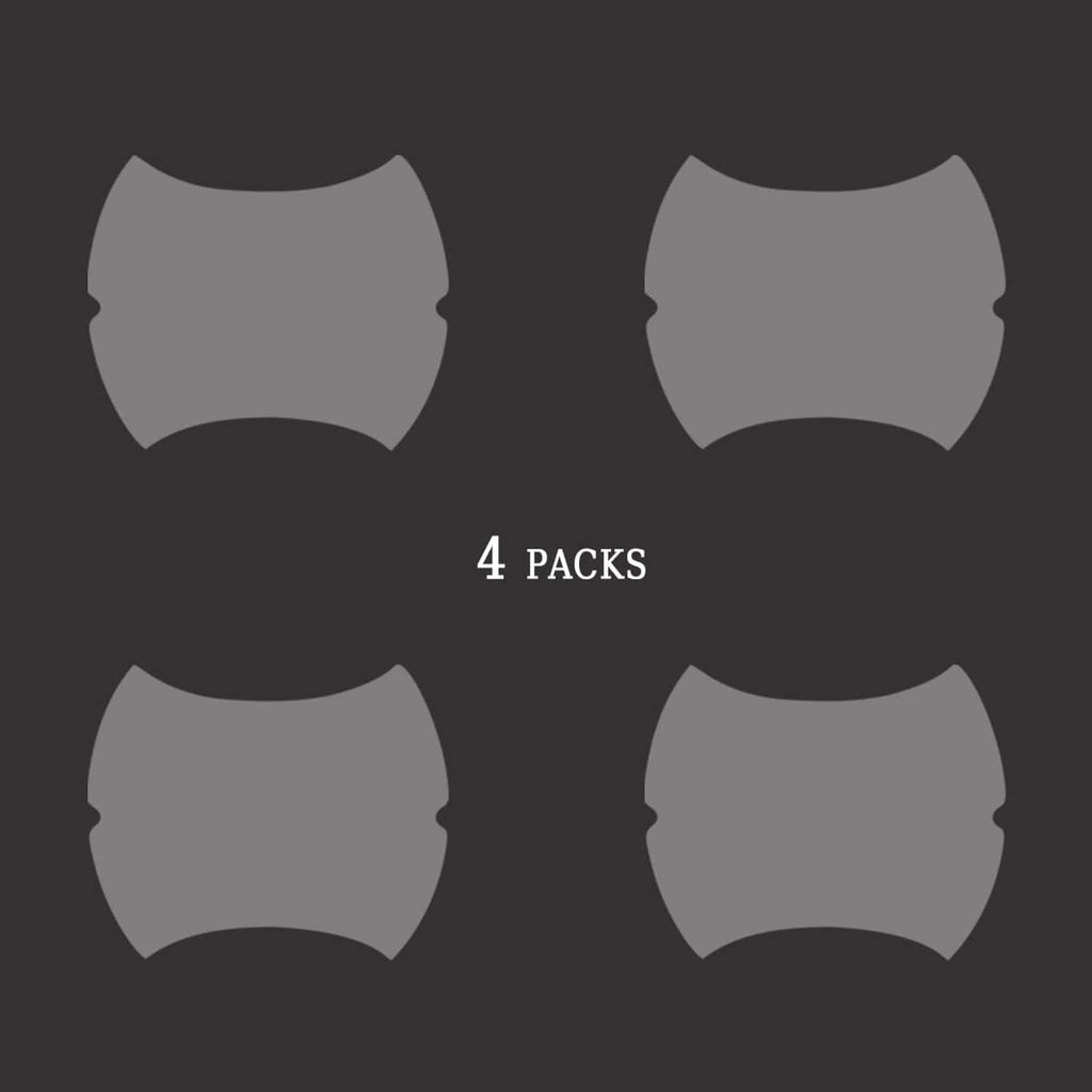 Four-pack transparent door handle protector covers, four cutout pieces