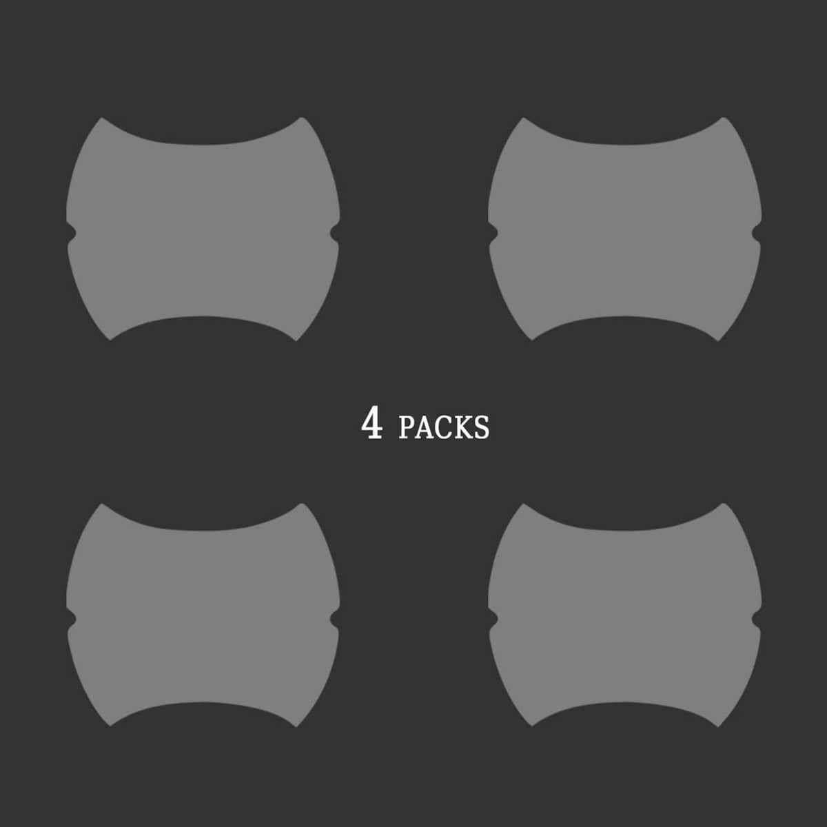Four-pack transparent door handle protector covers, four cutout pieces