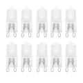 Frosted halogen capsule bulbs, 10-pack with clear base and U-shaped wire leads