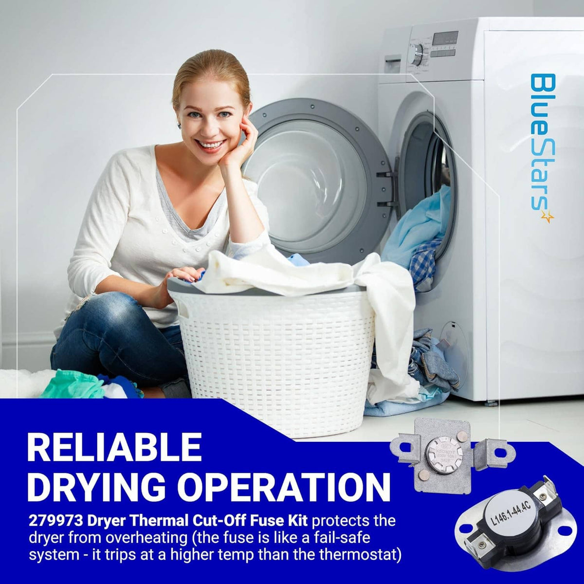 Dryer thermal cut-off fuse kit with thermal fuse module and metal mounting bracket