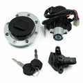 Ignition switch lock assembly with black key cylinder, round silver base, two keys