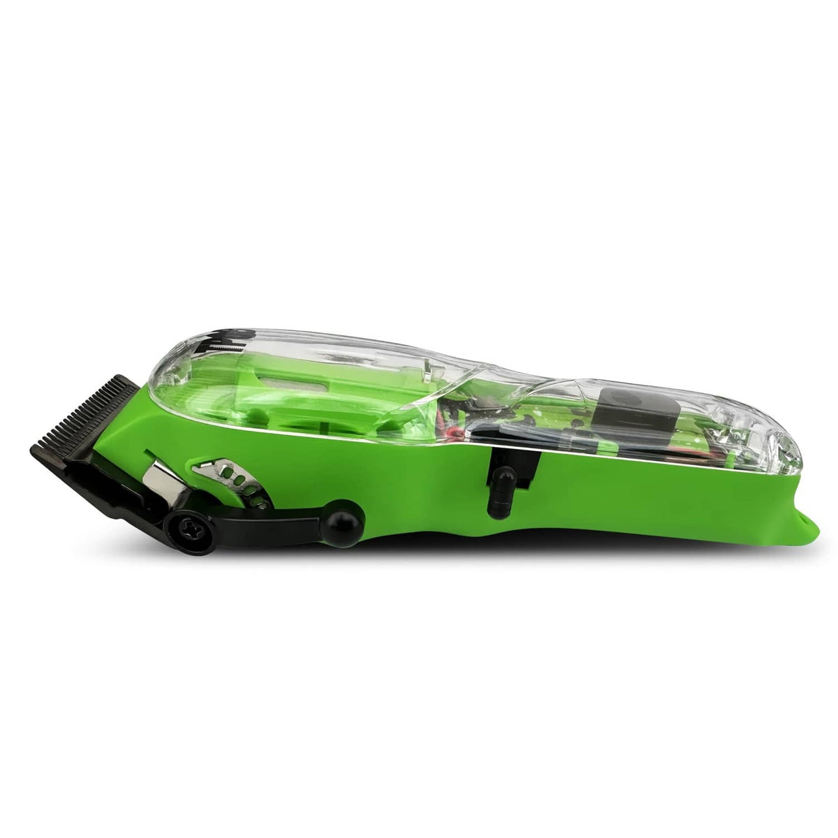 TPOB green hair clipper with clear protective cover over blades