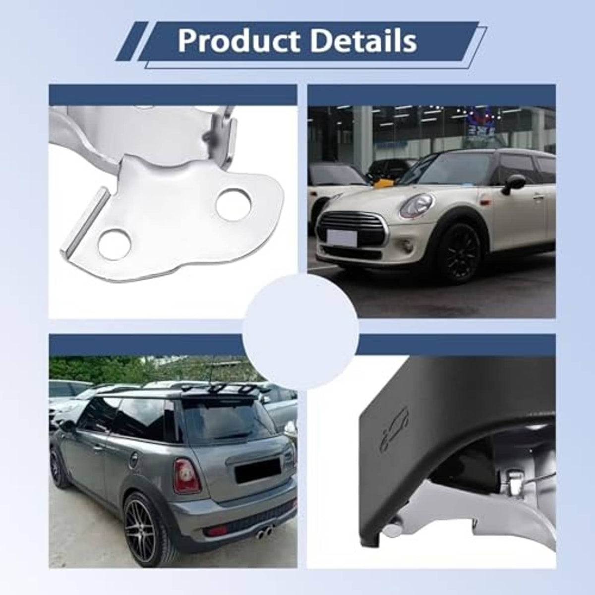 Hood latch lock actuator release handle close-up with black cover and silver latch plate