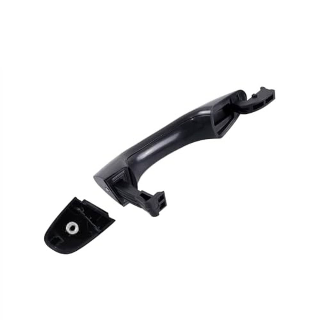 Black exterior door handle with inner housing and side bracket