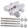 Stainless steel grill heat plate replacement kit with multiple perforated bars and rings