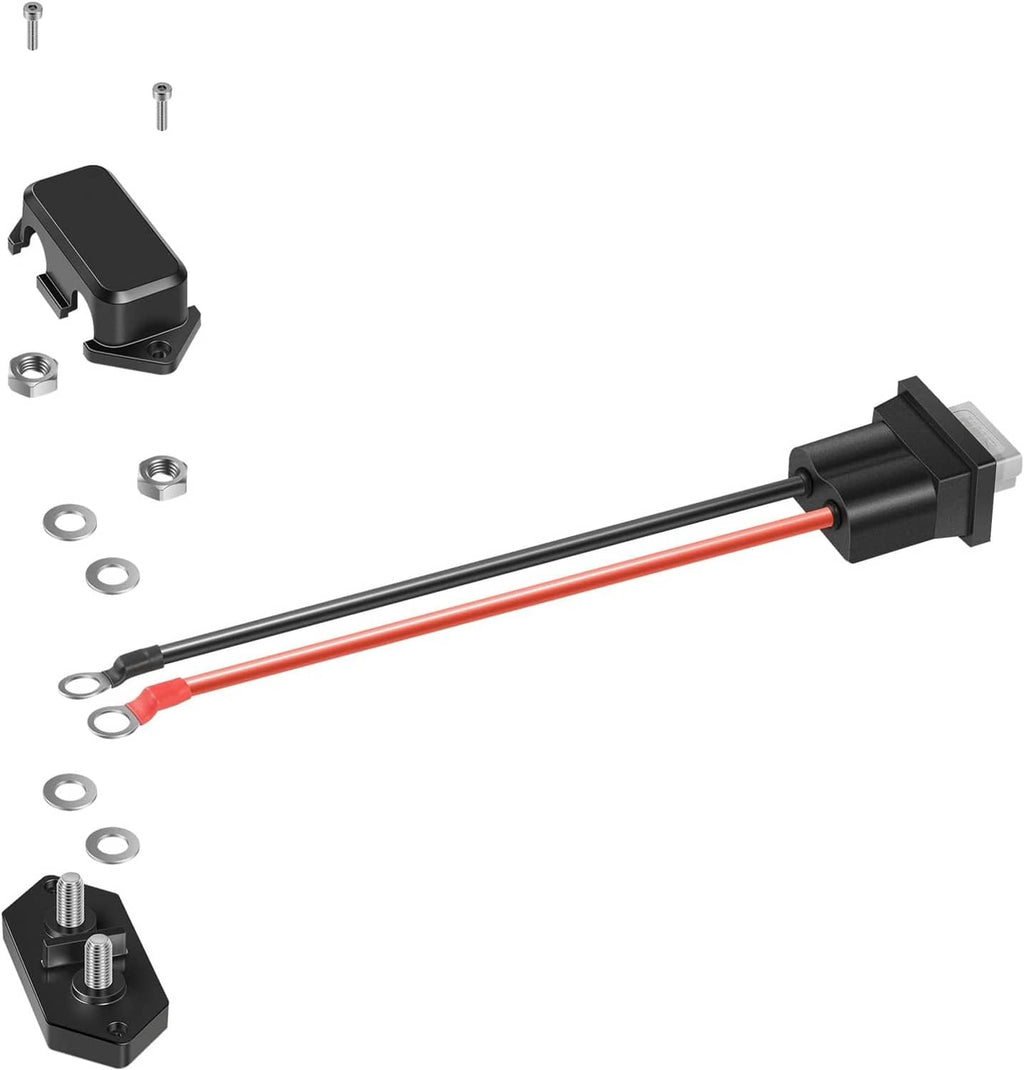 Battery quick connect/disconnect terminal kit with mounting hardware and pre-terminated cables