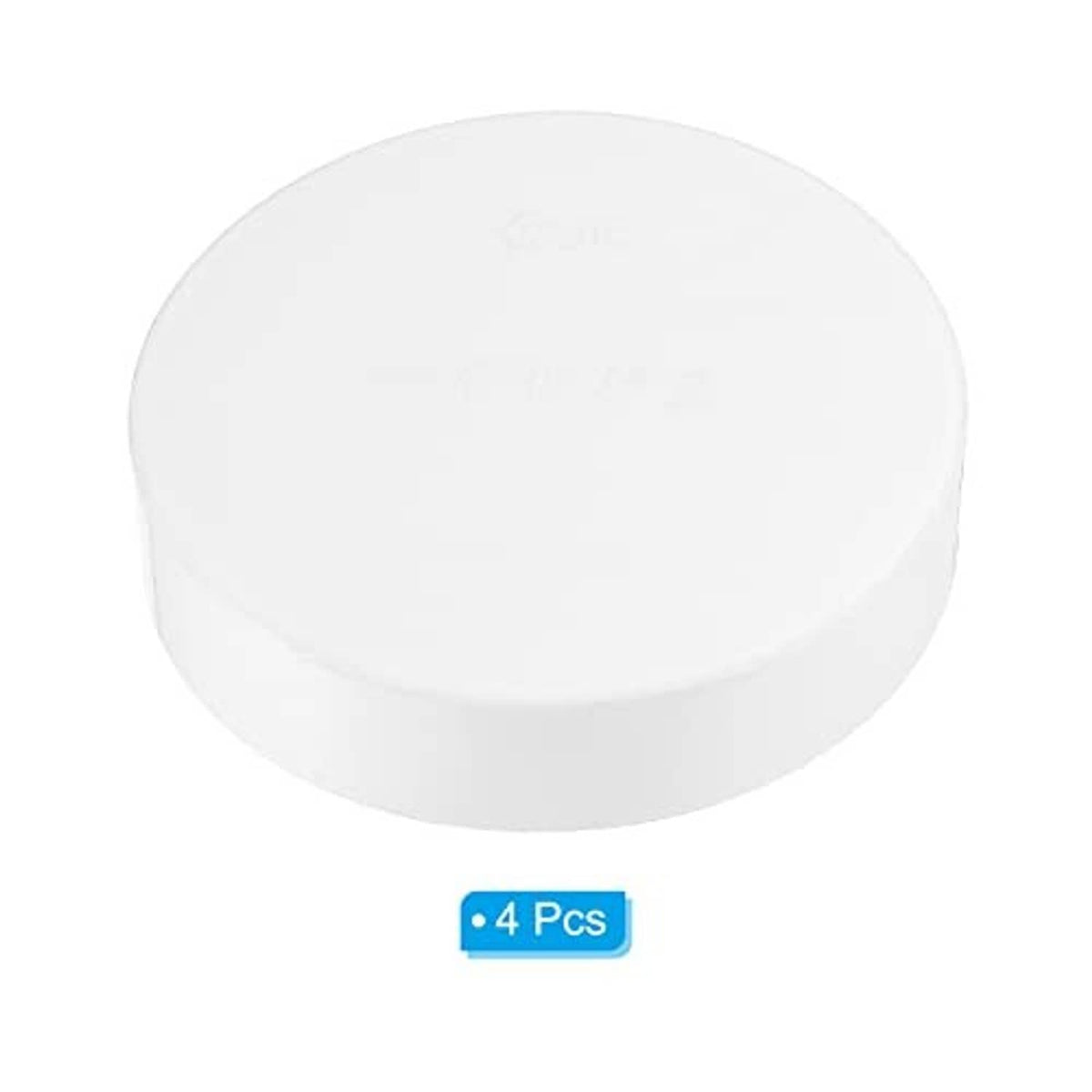 Single white PVC pipe end cap plug, round cover fitting for pipe end sealing