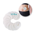 Set of 12 white fabric button cover pads for peritoneal/feeding tube ports
