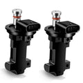 Pair of black camshaft position sensors with silver terminal top and orange rubber seal