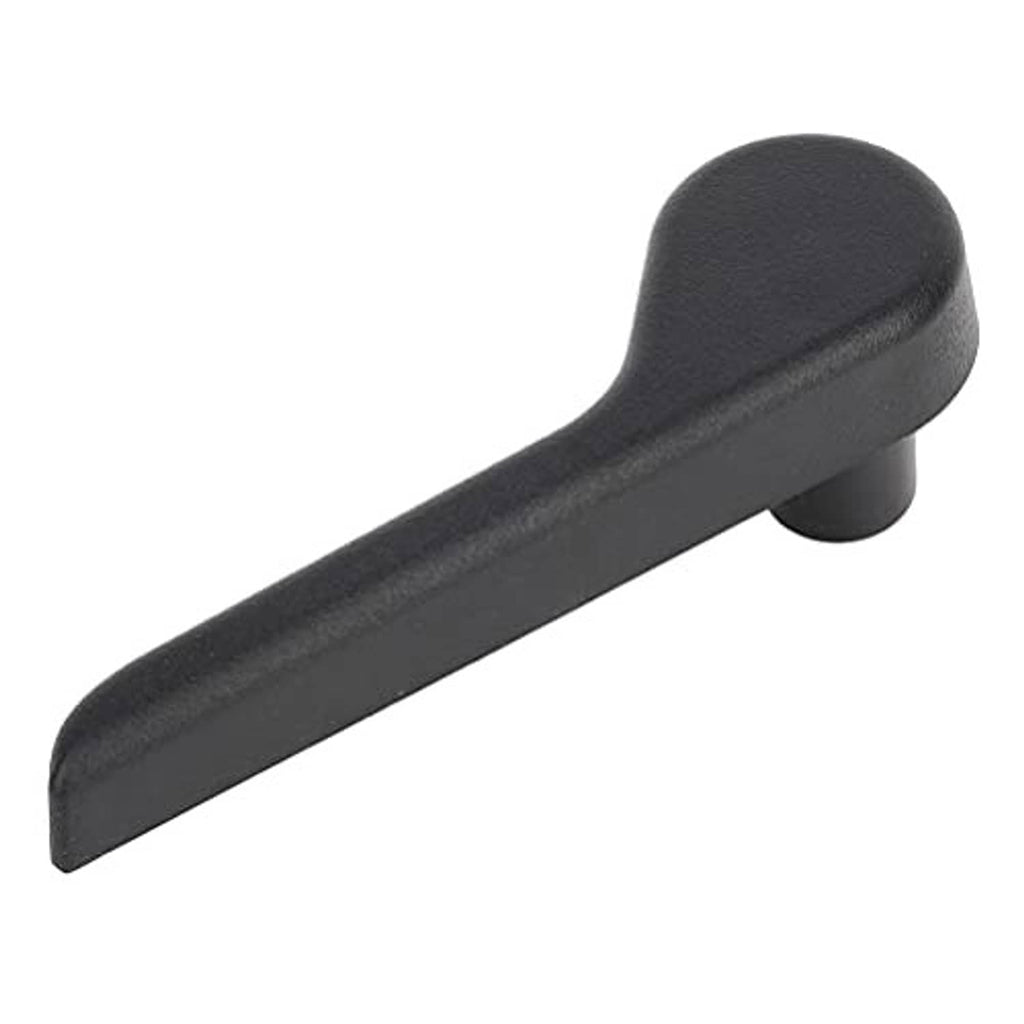 Recliner recline adjustment lever handle, dark gray, rounded head and angled arm