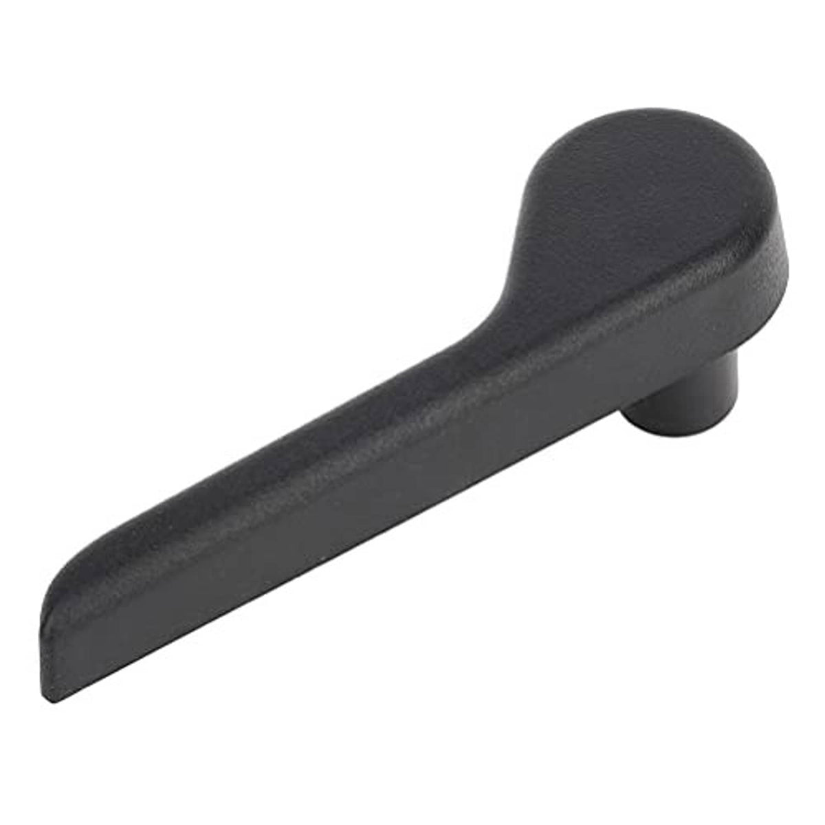 Recliner recline adjustment lever handle, dark gray, rounded head and angled arm