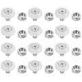White plastic drawer roller wheels with chrome mounting nuts (12-piece set)