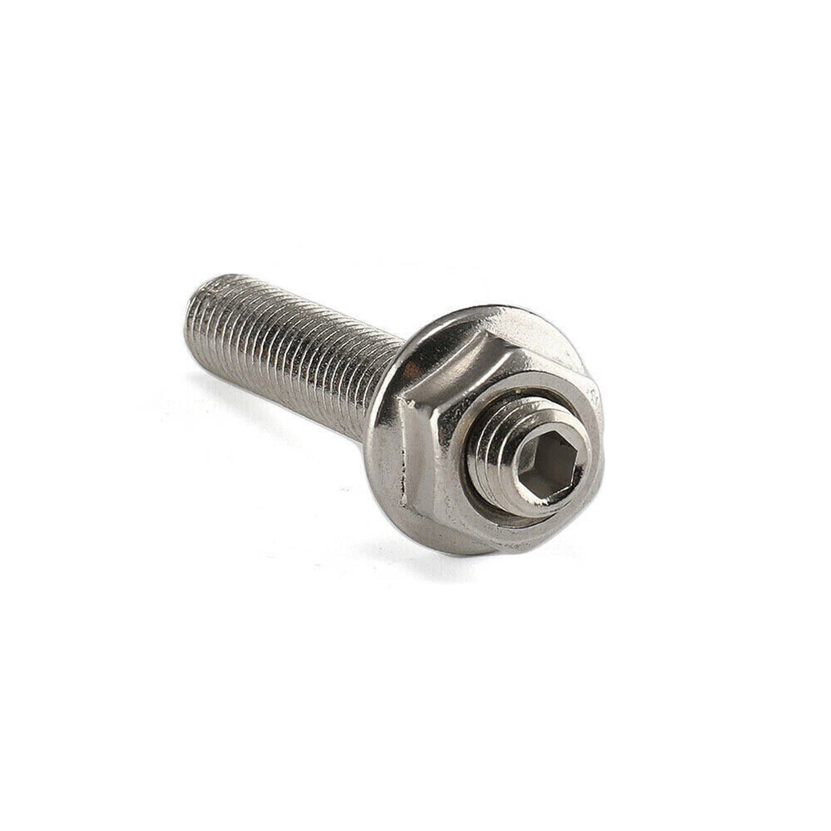 Stainless steel exhaust manifold stud with hex nut and threaded shank