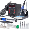 Hot air rework soldering station kit with iron and hot air gun plus solder tips