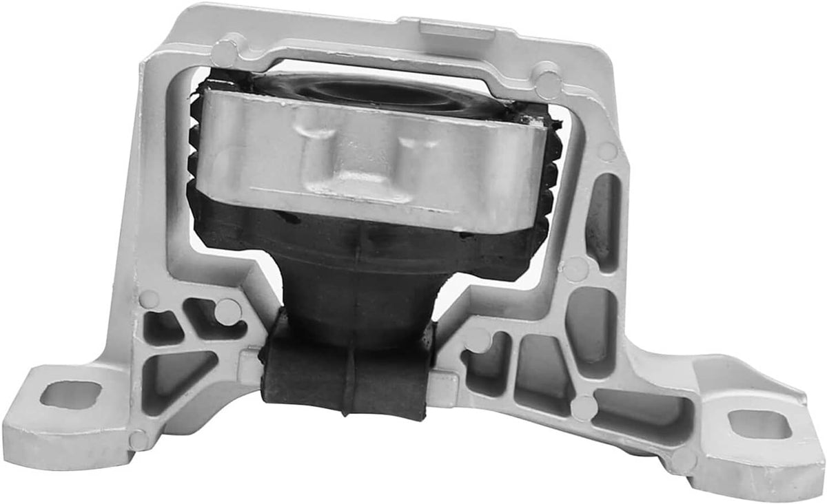 Engine motor mount with silver frame and black rubber isolator insert