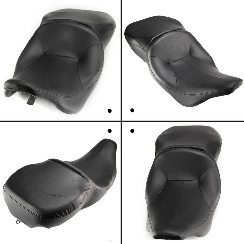 Black 2up passenger seat with rounded backrest and curved front