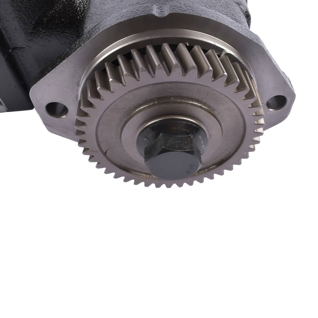 Air compressor with close-up spur gear and metal end plate
