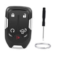 Black 5-button keyless remote key fob shell replacement with metal key blade and key ring
