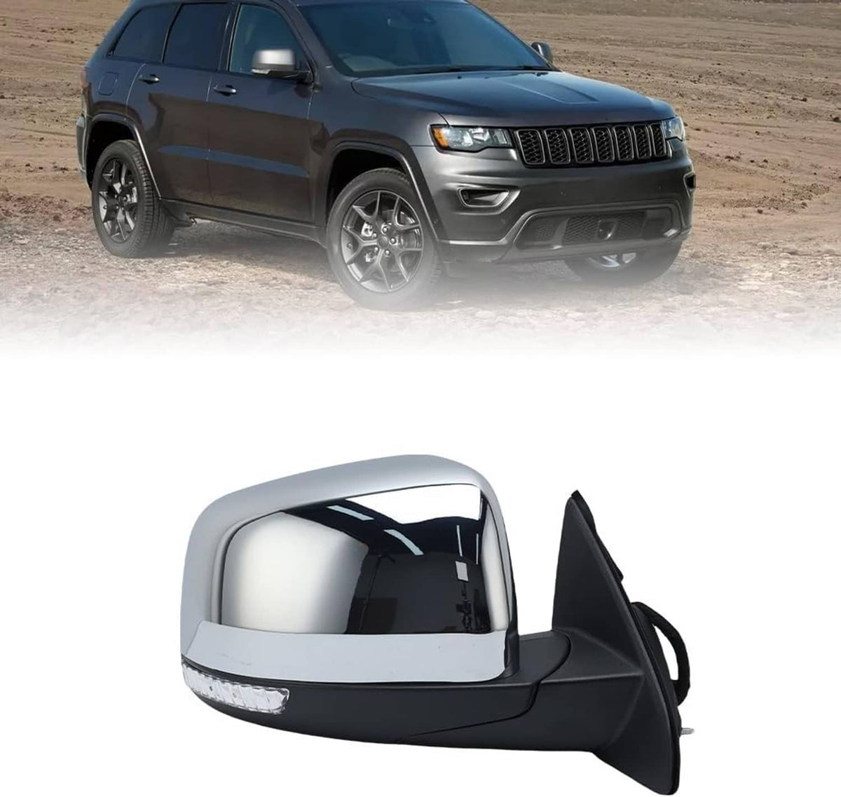 Passenger-side manual-fold blind spot mirror with amber turn signal lens