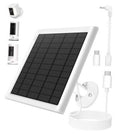 White solar panel charger with mount and attached cable set