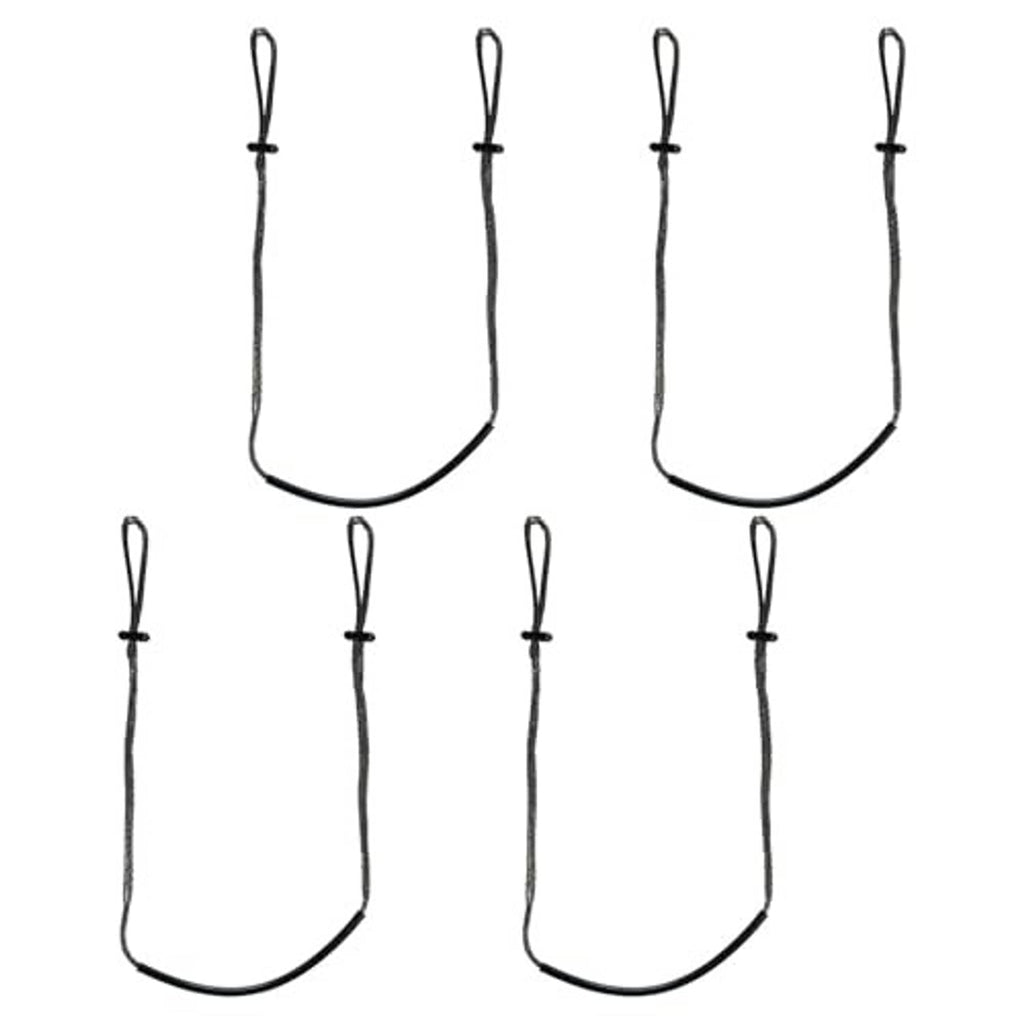 Black braided climbing aider straps, looped foot step design (set)